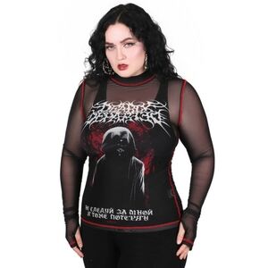 Killstar Black and Red Mesh Graphic Top